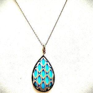 Hera Designer Sterling Silver 925 Turquoise Pendant and Adjustable Chain